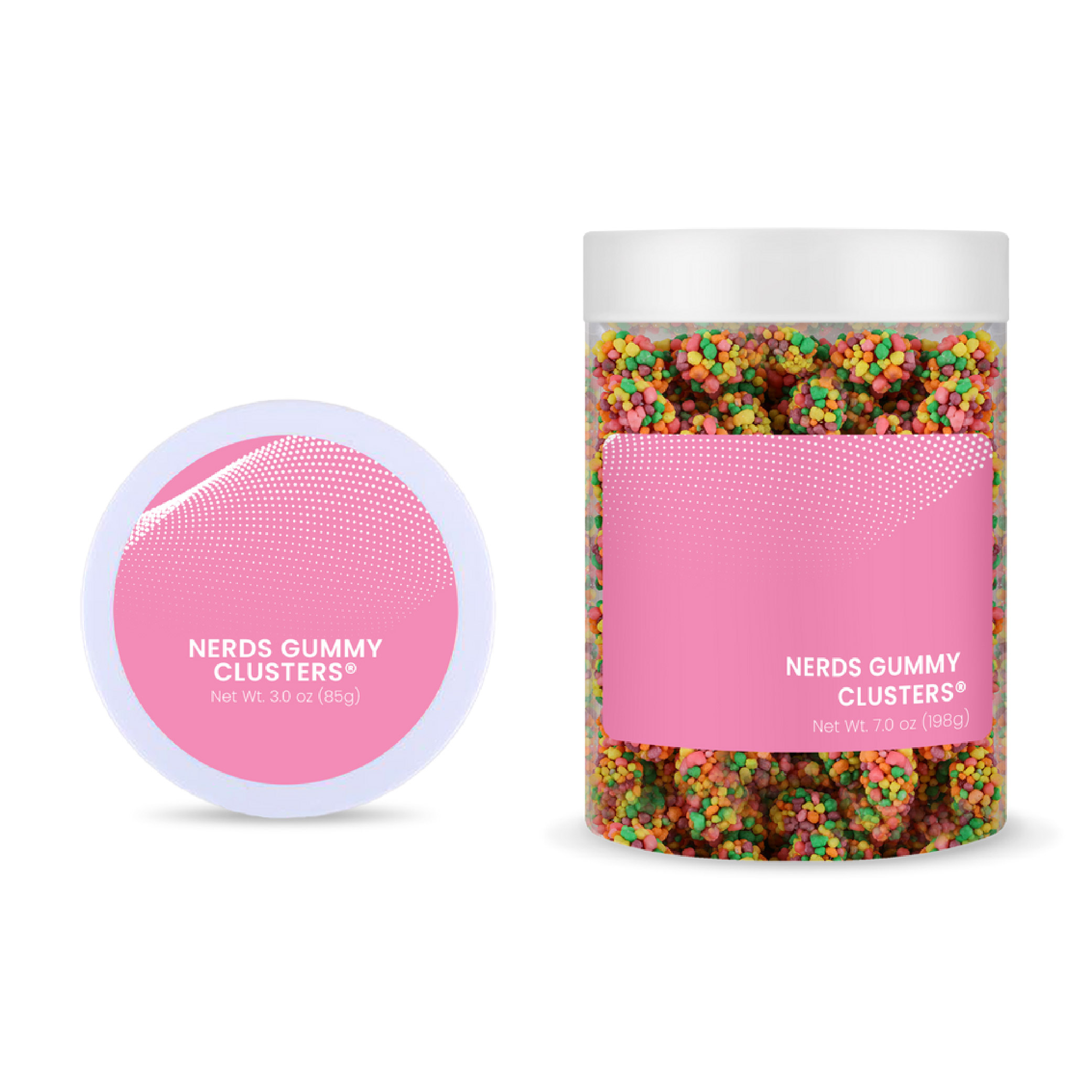 Nerds Gummy Clusters: Large Jar - Clear/White